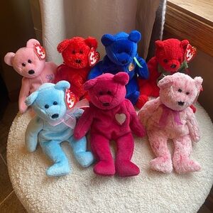 TY Beanie Babies Colorful Plush Bear Set